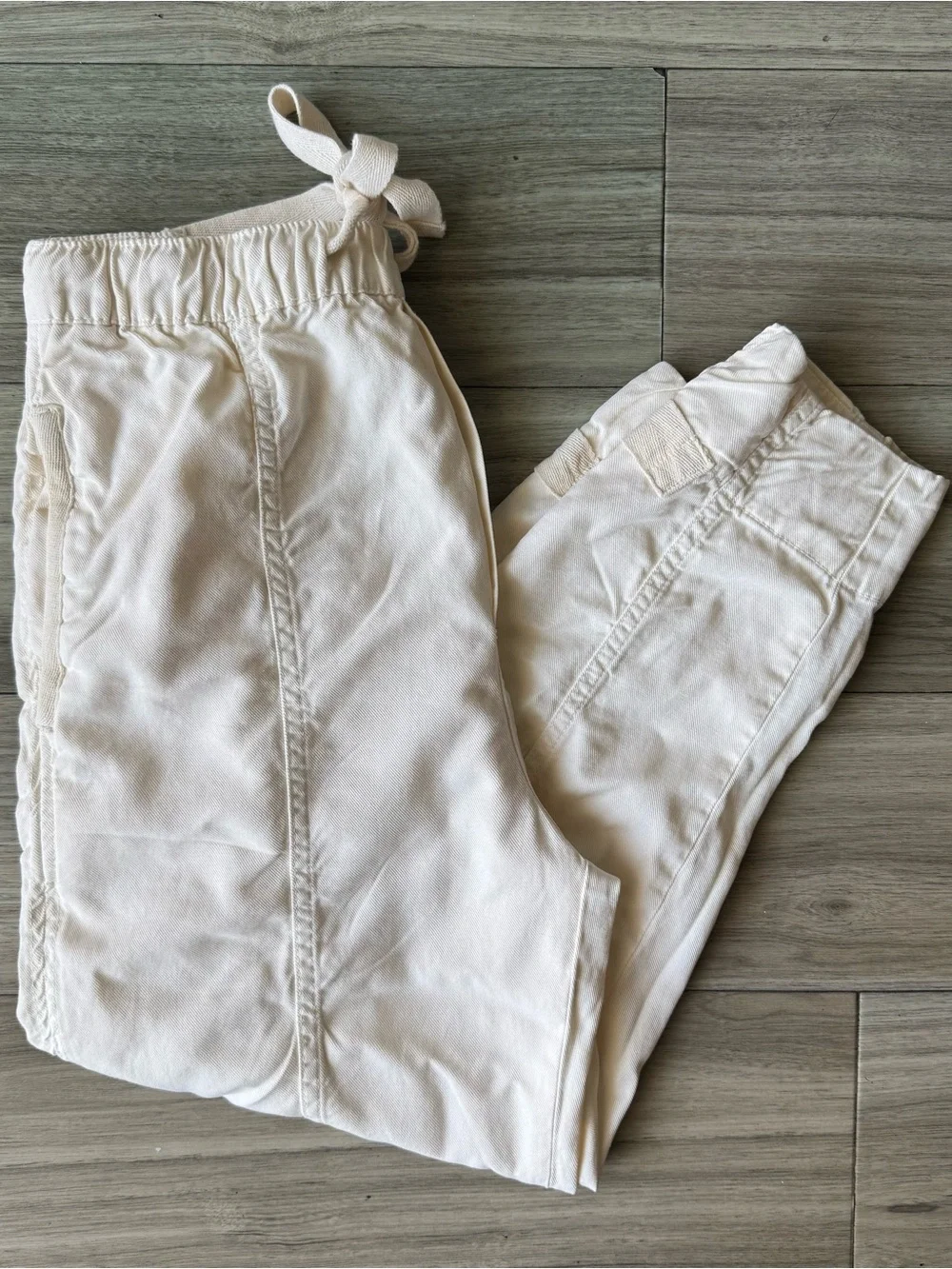 ZARA Drawstring Elastic Waistband Cropped Pants Size XS
